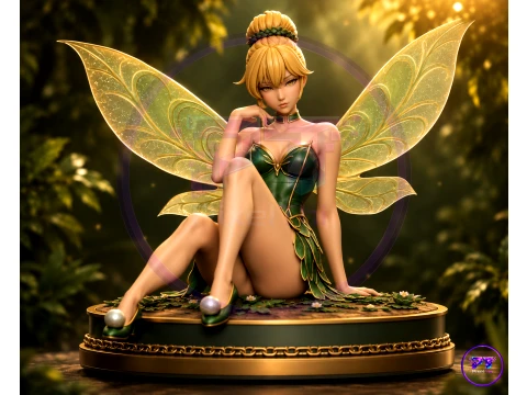 Tinker Bell Fairy Statue Fan Art STL for 3D Printing Modelo de Impressão 3D