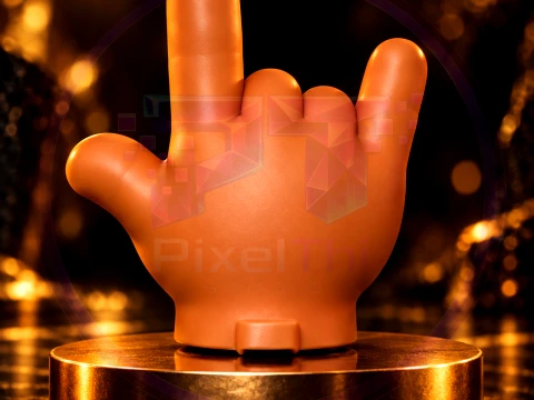 Cartoon Hand Gesture Keychain Mini Ornament Set STL 3D Print Model