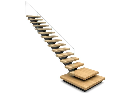 Moderne Metalltreppe gerade 3D Modell