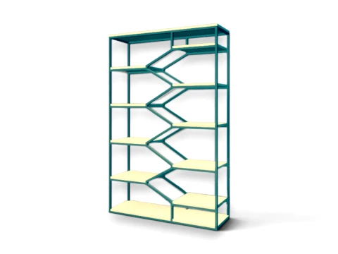 Modern loft-style shelving unit 3D Model