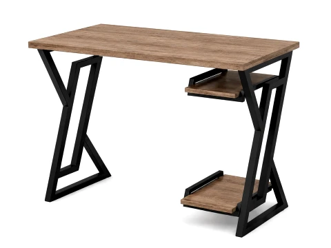 Modern Industrial Office Desk with Shelves 3D Model