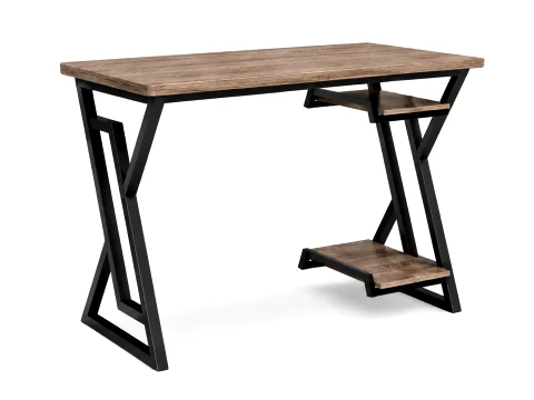 Modern Industrial Office Desk with Shelves 3D Model