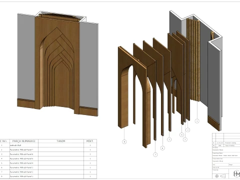 Premium Parametric Mihrab - Modern Islamic Wall Panel CNC Production Files 3D Model