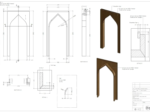 Premium Parametric Mihrab - Modern Islamic Wall Panel CNC Production Files 3D Model