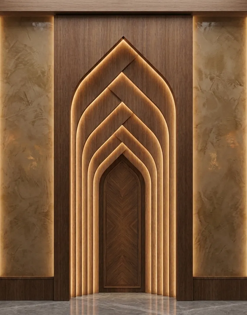 Premium Parametric Mihrab - Modern Islamic Wall Panel CNC Production Files 3D Model .c4d .max .obj .3ds .fbx .stl .blend 