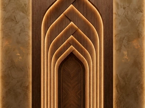 Mihrab param&eacute;trique haut de gamme - Fichiers de production CNC de panneaux muraux islamiques modernes Modèle 3D