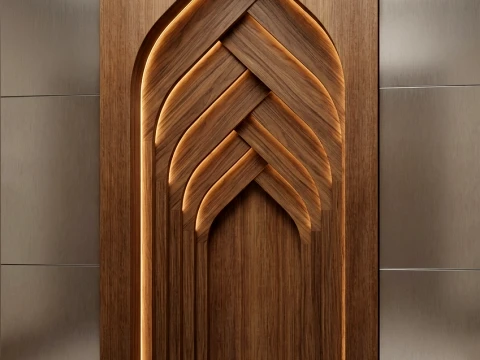 Premium Parametric Mihrab - Modern Islamic Wall Panel CNC Production Files 3D Model