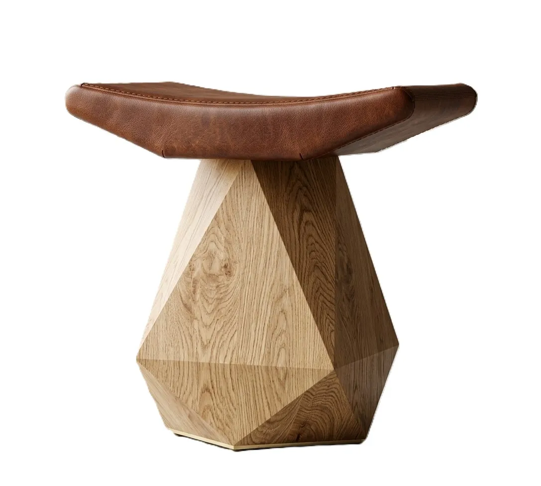 Facet Wooden Stool Manufacturing Drawings 3D Model .c4d .max .obj .3ds .fbx .stl .blend 