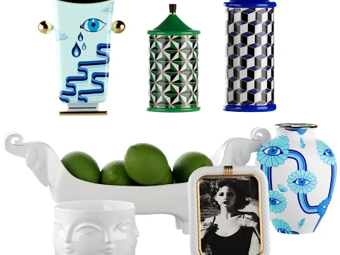 Modern Style Jonathan Adler Ceramic Set 3D Model