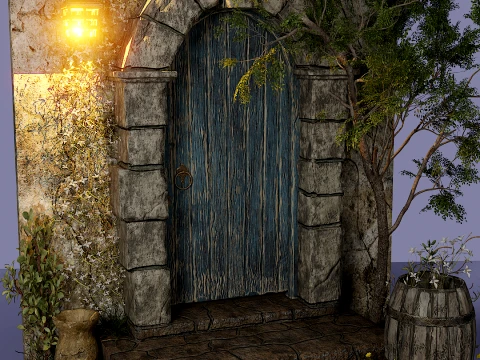 Medieval Stone Archway - Realistic Detailed PBR Ancient Gate 3D Model