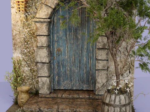 Medieval Stone Archway - Realistic Detailed PBR Ancient Gate 3D Model
