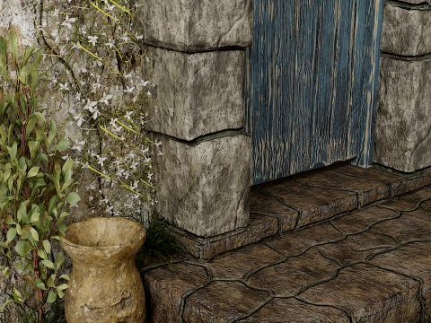 Medieval Stone Archway - Realistic Detailed PBR Ancient Gate 3D Model