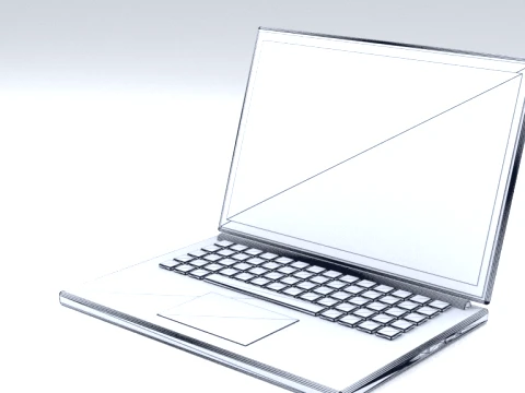 Modern Aluminum Laptop - Notebook Computer 3D Model
