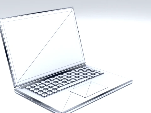 Modern Aluminum Laptop - Notebook Computer 3D Model