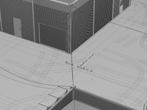 AUTOMOTIVE ENVIRONMENT - MIAMI BACKLOT - BLENDER OPTMIZED SCENE 3D Model