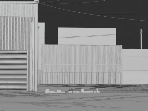 AUTOMOTIVE ENVIRONMENT - MIAMI BACKLOT - BLENDER OPTMIZED SCENE 3D Model
