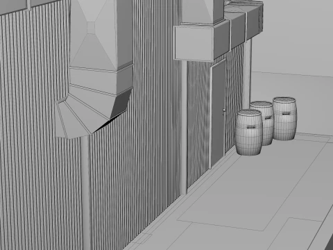 AUTOMOTIVE ENVIRONMENT - MIAMI BACKLOT - BLENDER OPTMIZED SCENE 3D Model