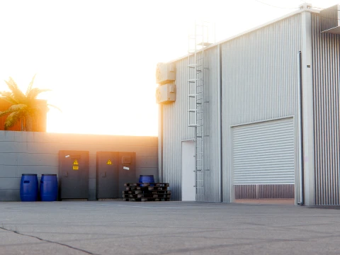 AUTOMOTIVE ENVIRONMENT - MIAMI BACKLOT - BLENDER OPTMIZED SCENE 3D Model