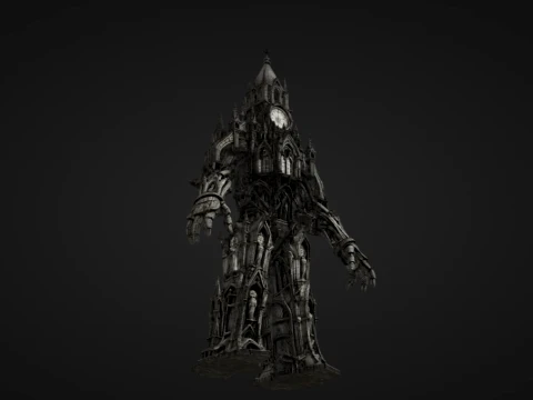 Cathedral Clock Tower Titan 3D Print Model