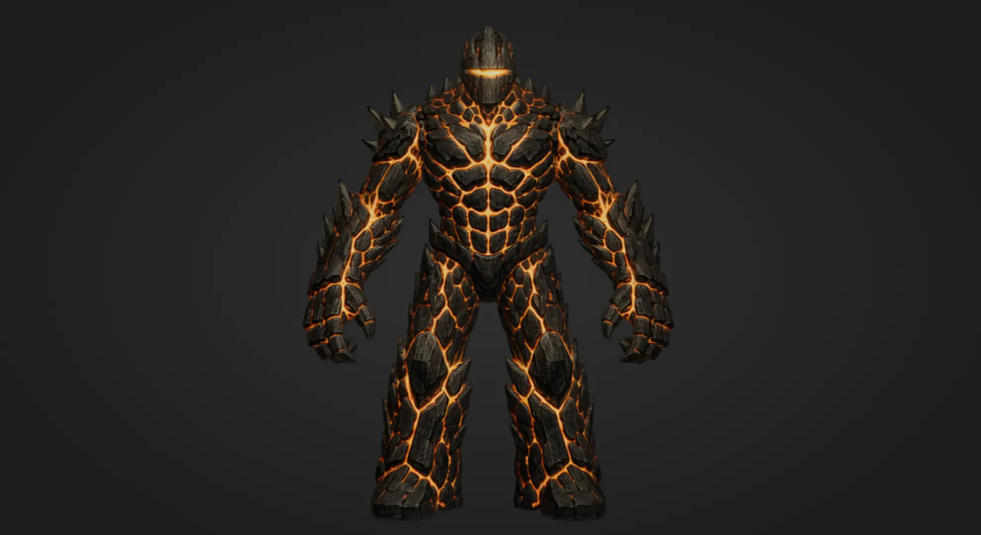 Magma Golem 3D Print Model .c4d .max .obj .3ds .fbx .stl .blend