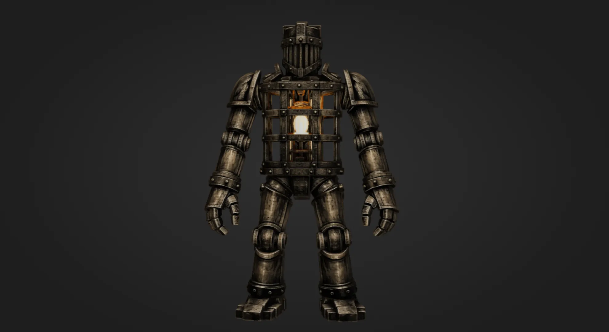 Iron Warden Golem 3D Print Model .c4d .max .obj .3ds .fbx .stl .blend 