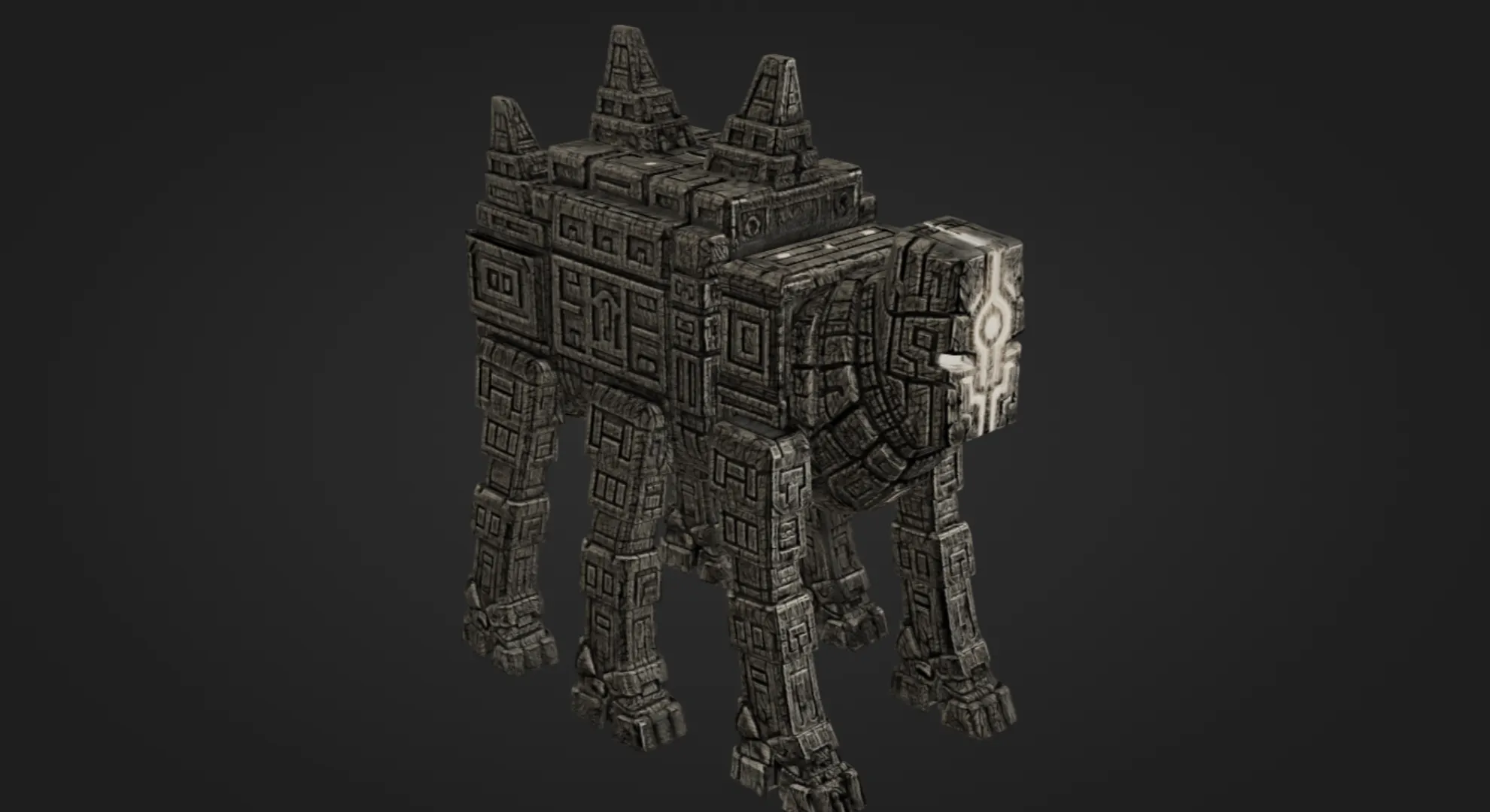 Rune Temple Colossus 3D Print Model .c4d .max .obj .3ds .fbx .stl .blend