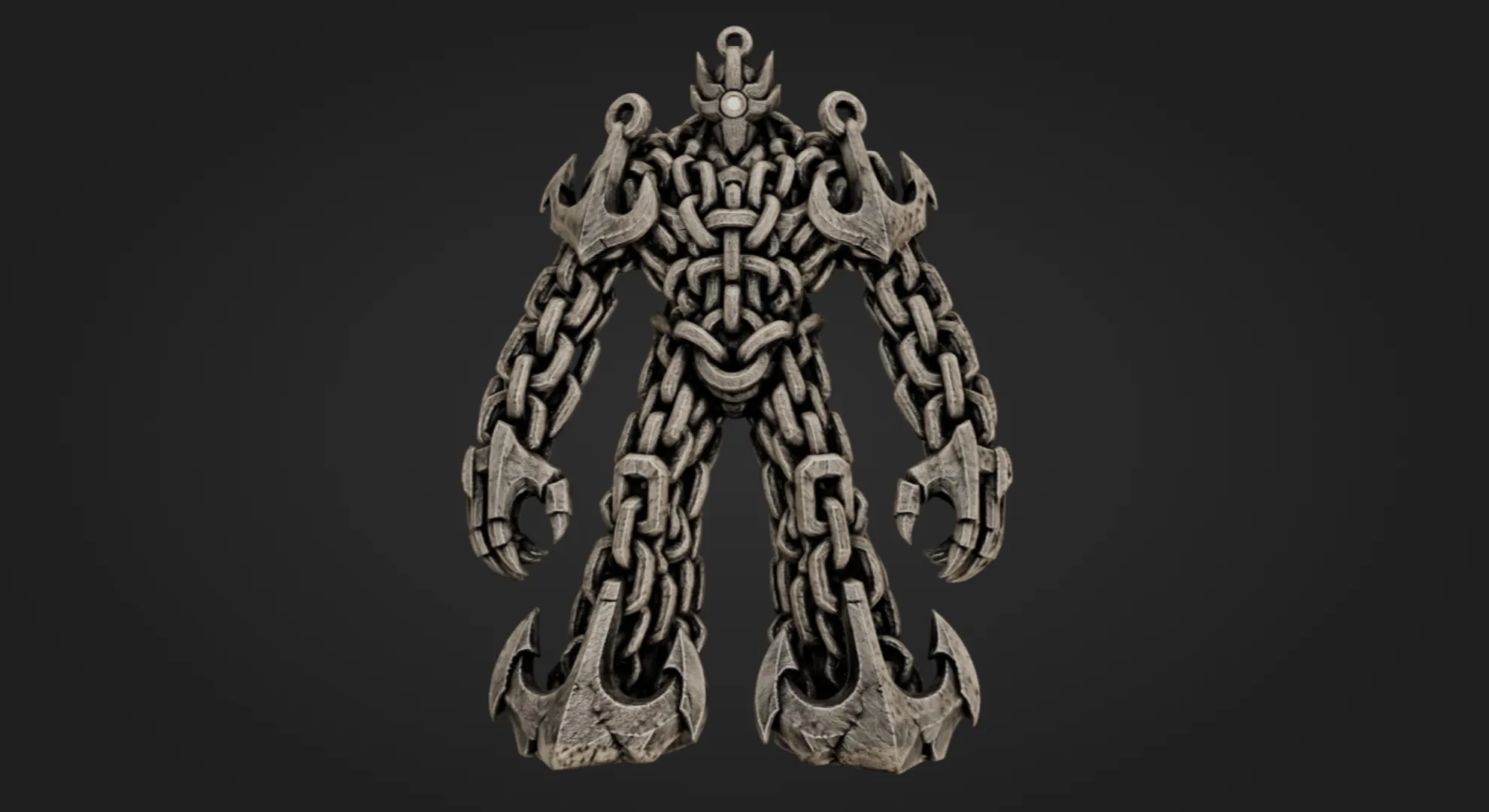 Anchor Golem 3D Print Model .c4d .max .obj .3ds .fbx .stl .blend 