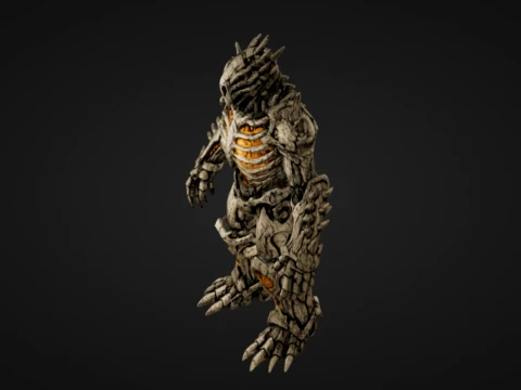 Skeletal Amber Golem 3D Print Model