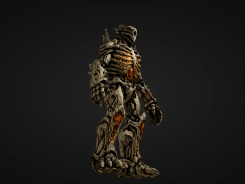 Skeletal Amber Golem 3D Print Model