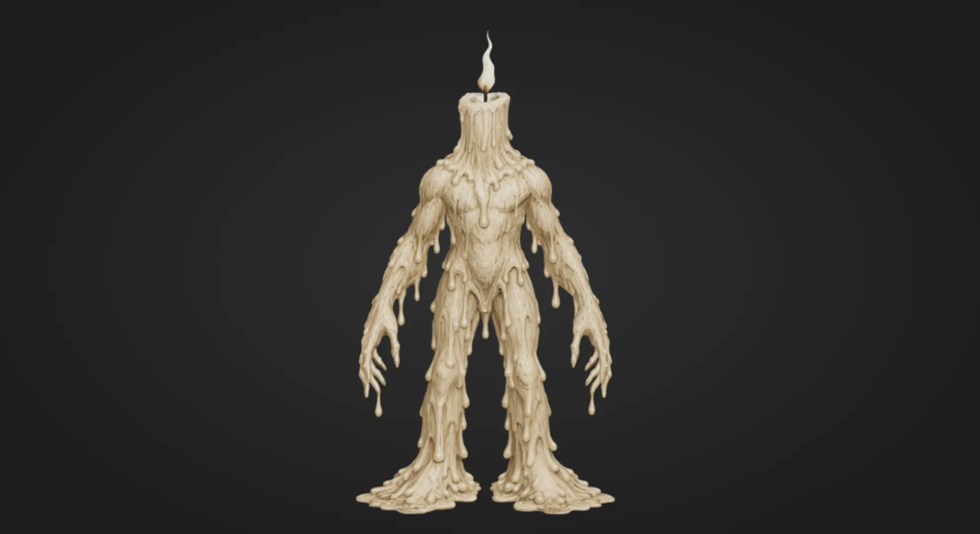 Candle Wax Golem 3D Print Model .c4d .max .obj .3ds .fbx .stl .blend 