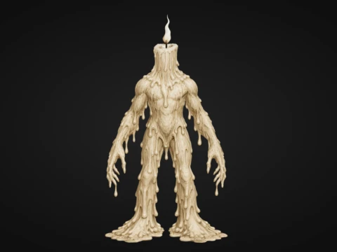 Mum Balmumu Golemi 3D Baskı Modeli
