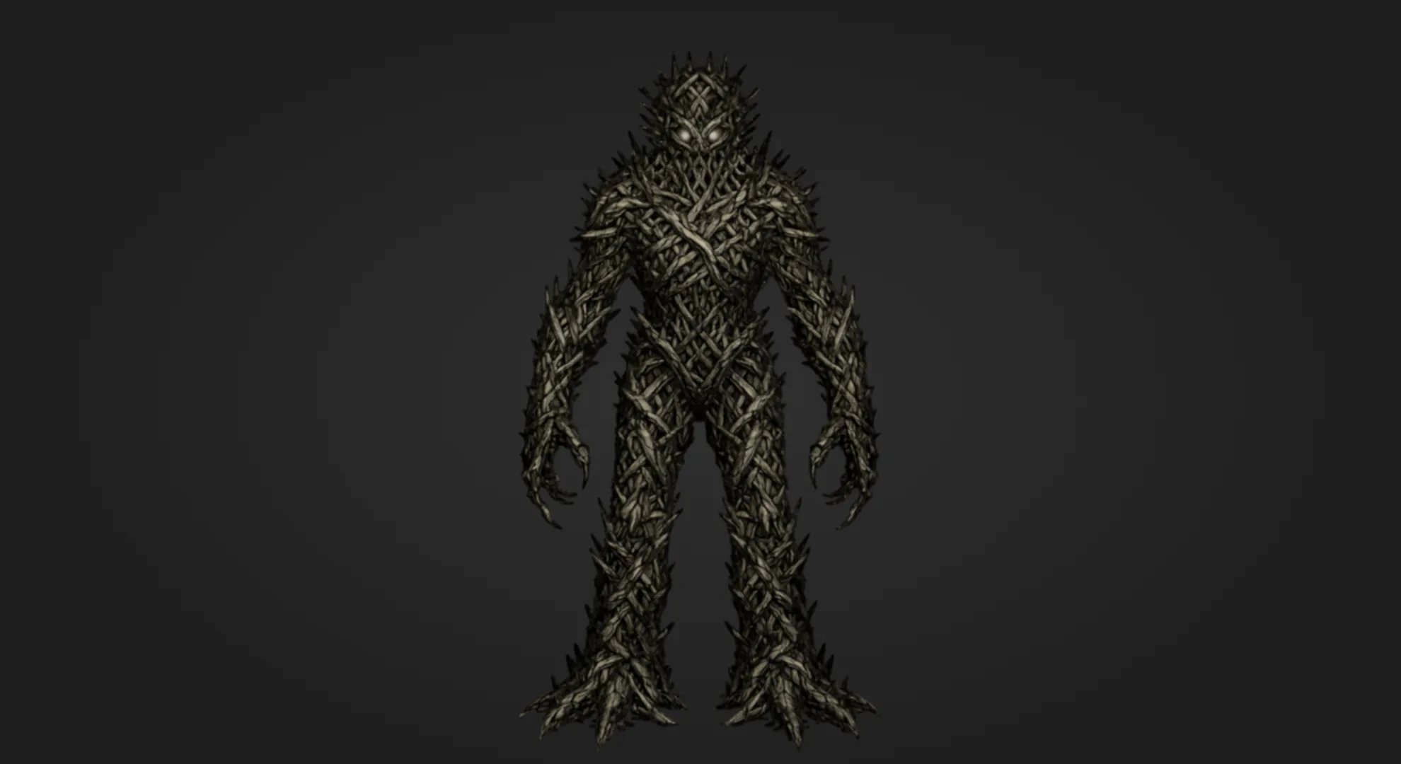 Thorny Bramble Golem 3D Print Model .c4d .max .obj .3ds .fbx .stl .blend 
