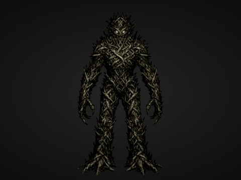Thorny Bramble Golem 3D Print Model