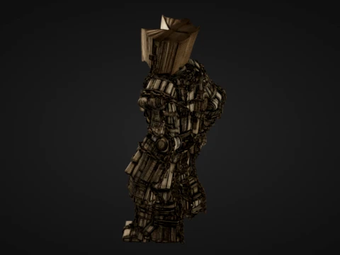 Book Guardian Golem 3D Print Model