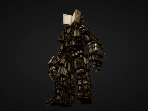 Book Guardian Golem 3D Print Model