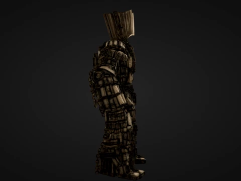 Book Guardian Golem 3D Print Model