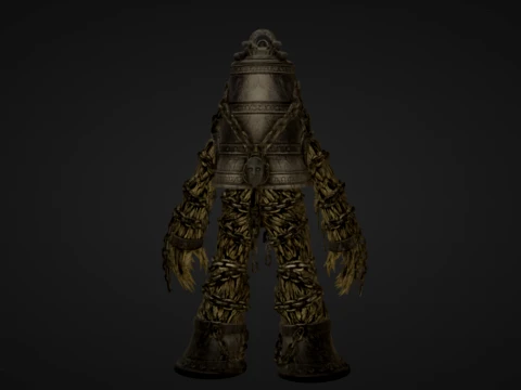 Chained Straw Bell Warden 3D Print Model