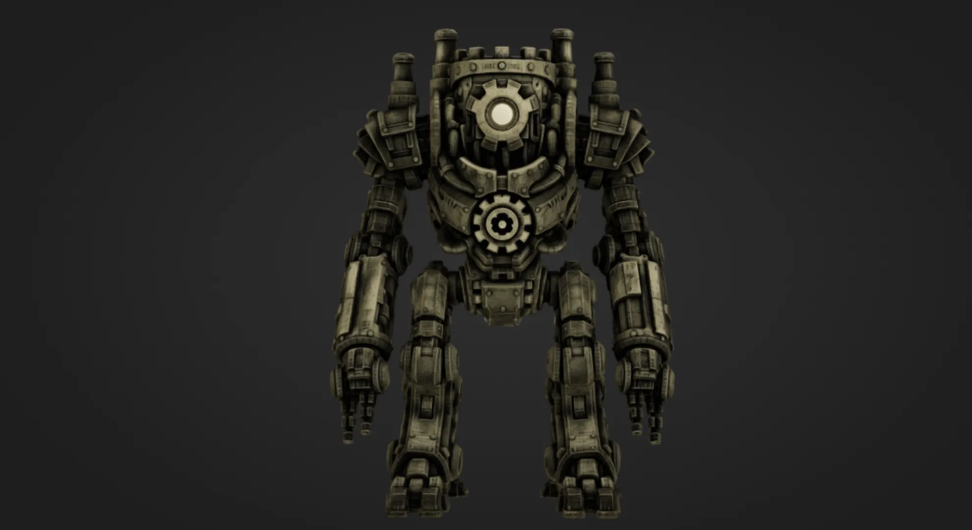 Mechanical Cog Guardian 3D Print Model .c4d .max .obj .3ds .fbx .stl .blend 