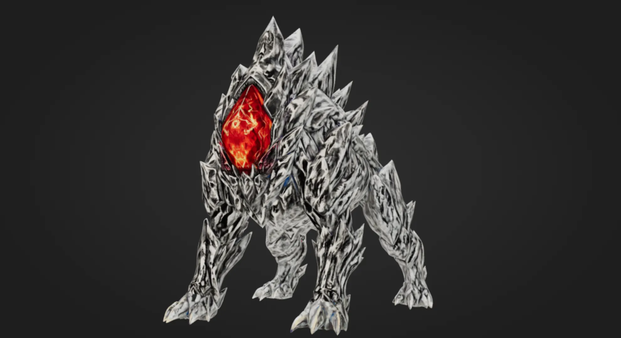 Lowly Gem Beast 3D Print Model .c4d .max .obj .3ds .fbx .stl .blend 