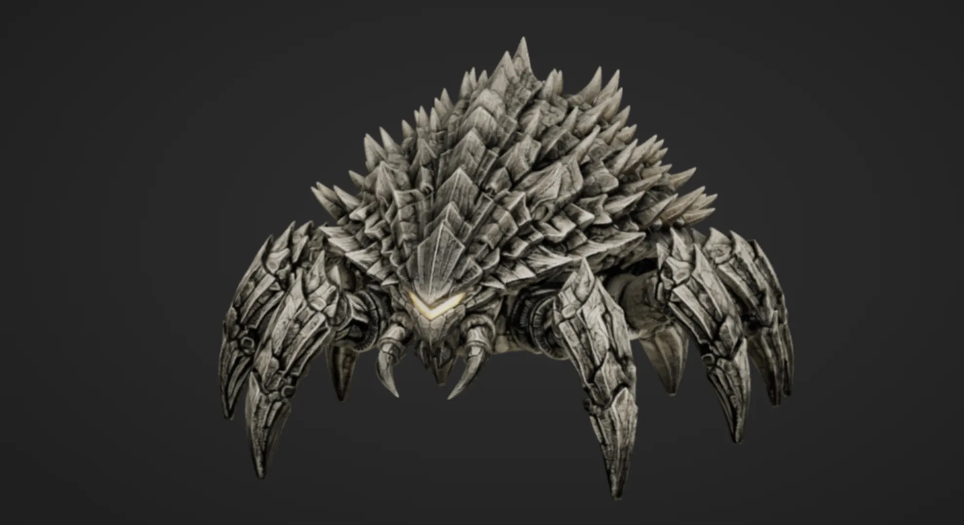 Stone Spiked Crawler 3D Print Model .c4d .max .obj .3ds .fbx .stl .blend 