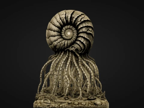 Mutierter Ammonit 3D Druckmodell
