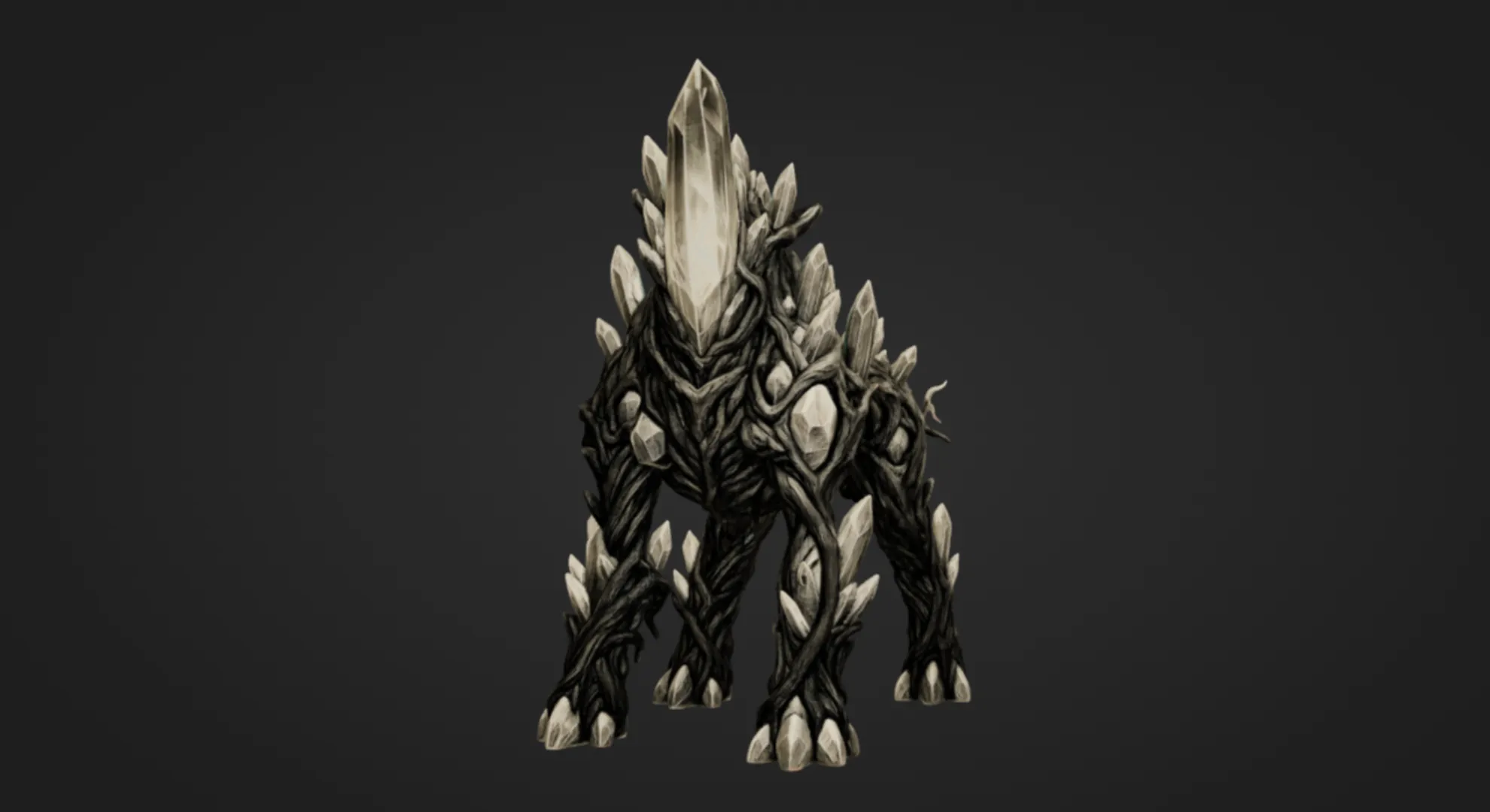 Rooted Quartz Beast 3D Print Model .c4d .max .obj .3ds .fbx .stl .blend 