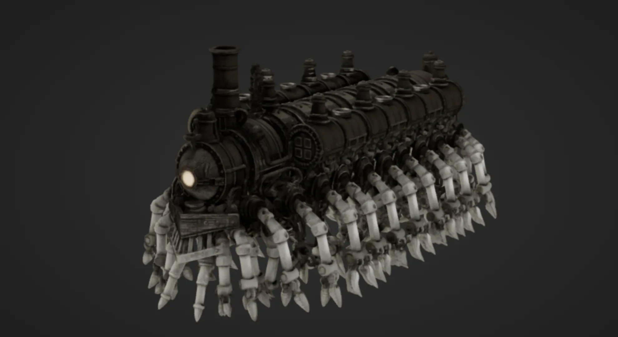 Train Centipede 3D Print Model .c4d .max .obj .3ds .fbx .stl .blend 