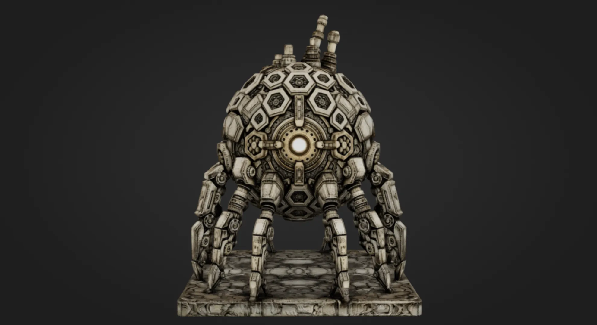 Mechanical Scouting Orb 3D Print Model .c4d .max .obj .3ds .fbx .stl .blend 