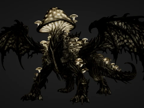 Drag&atilde;o Fungi Cogumelo Modelo de Impressão 3D