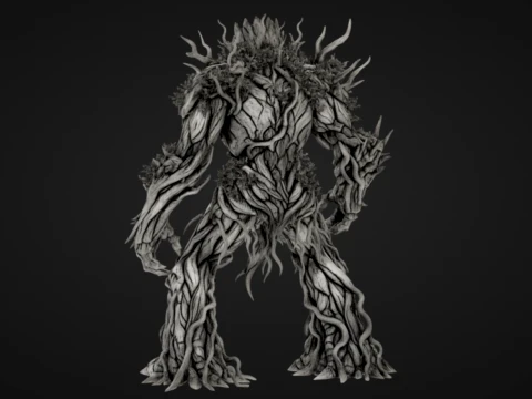Blighted Tree Golem 3D Print Model