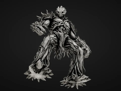 Blighted Tree Golem 3D Print Model