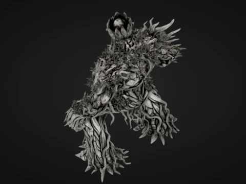 Blighted Tree Golem 3D Print Model
