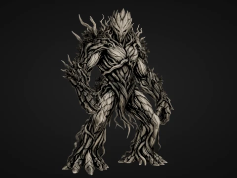 Blighted Tree Golem 3D Print Model