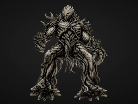 Blighted Tree Golem 3D Print Model